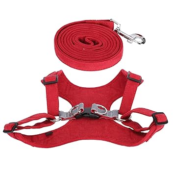 Dog Car Harness, Pet Supplies Reflective Adjustable Dog Vest Harness Convenient to Wear for Large or Small Pets for Pet Lovers(Cherry red, L)