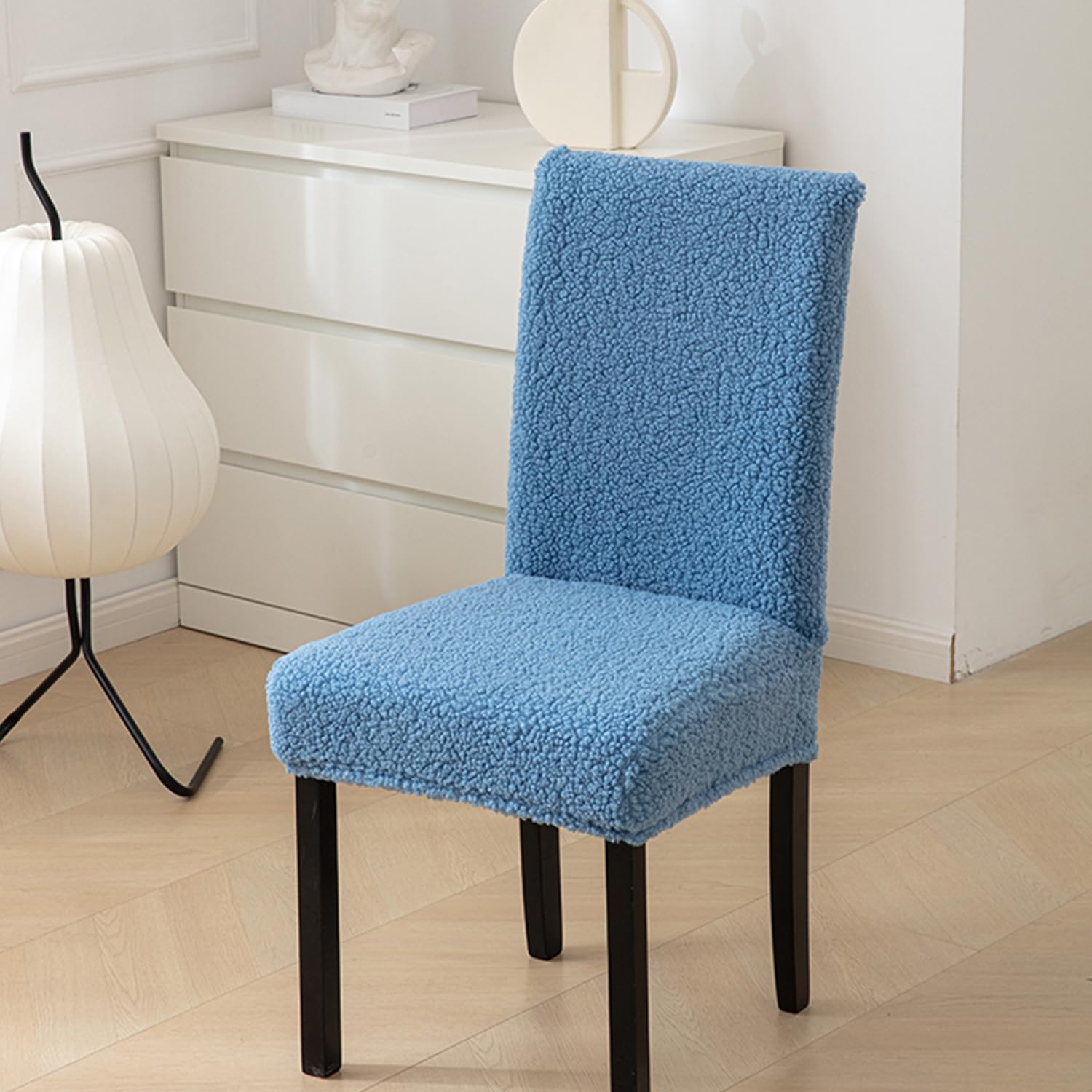 Blue,2pcs, Premium Dining Chair Cover Full Wrap Stretch High Back Chair Slipcover 2/4/6PCS Dustproof Removable Chair Protector with Elastic Band for Banquet Kitchen Party Hotel
