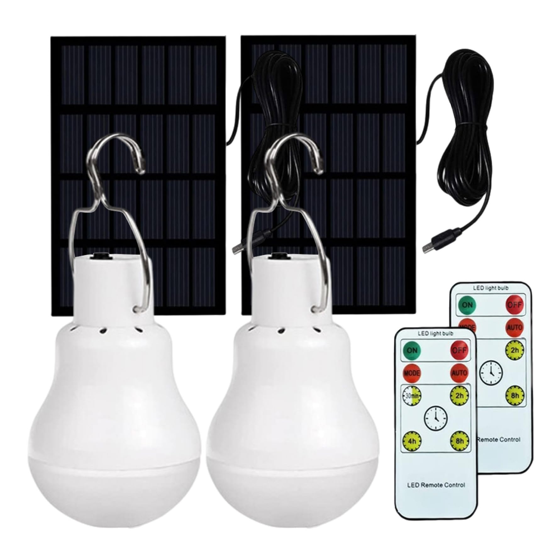 Lumières camping lanternes électriques solaires avec ampoule suspendue et panneau
