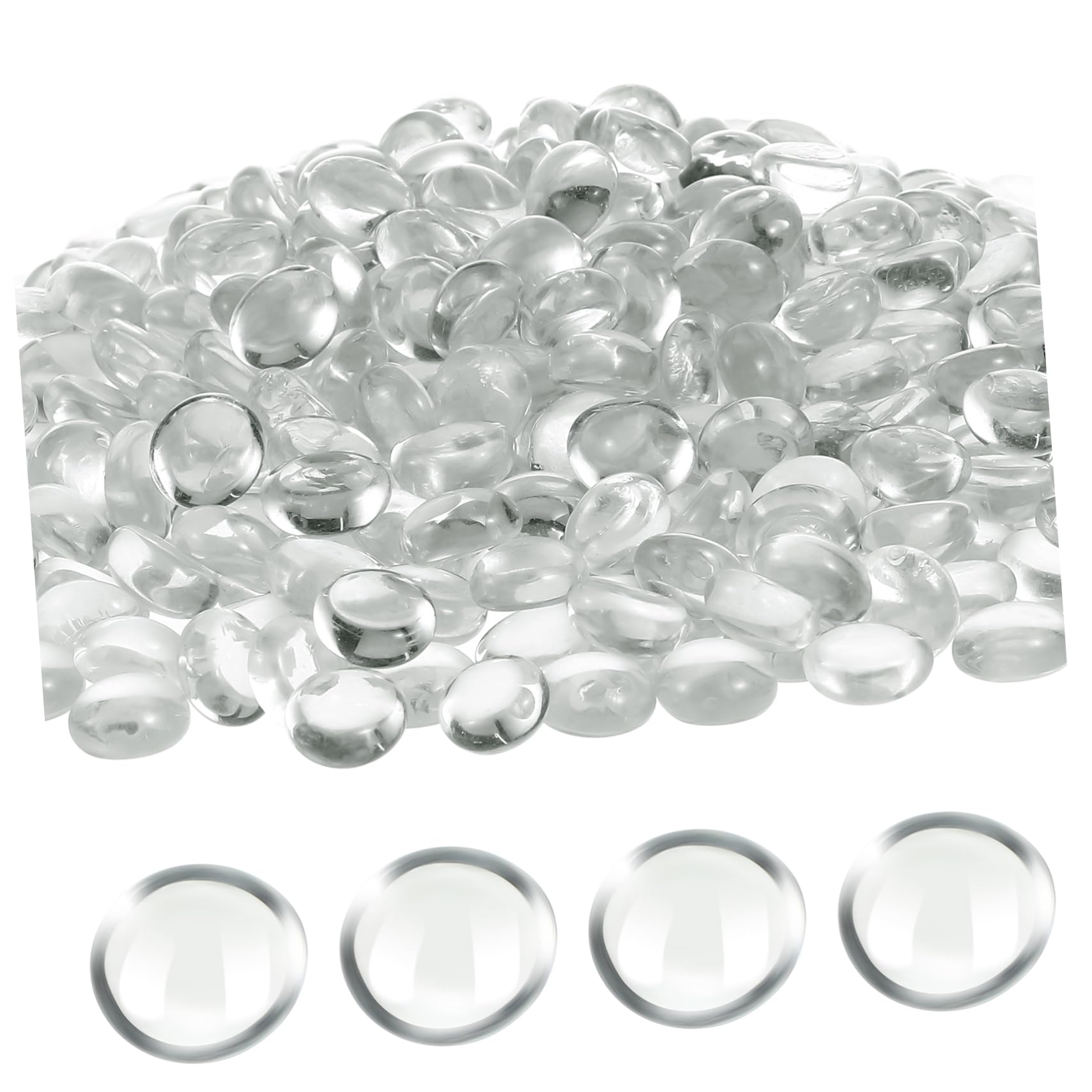 VOSAREA Billes Plates Verre Transparentes Galets de Verre pour Remplissage de Vases Décoration pour Aquarium et Jardin