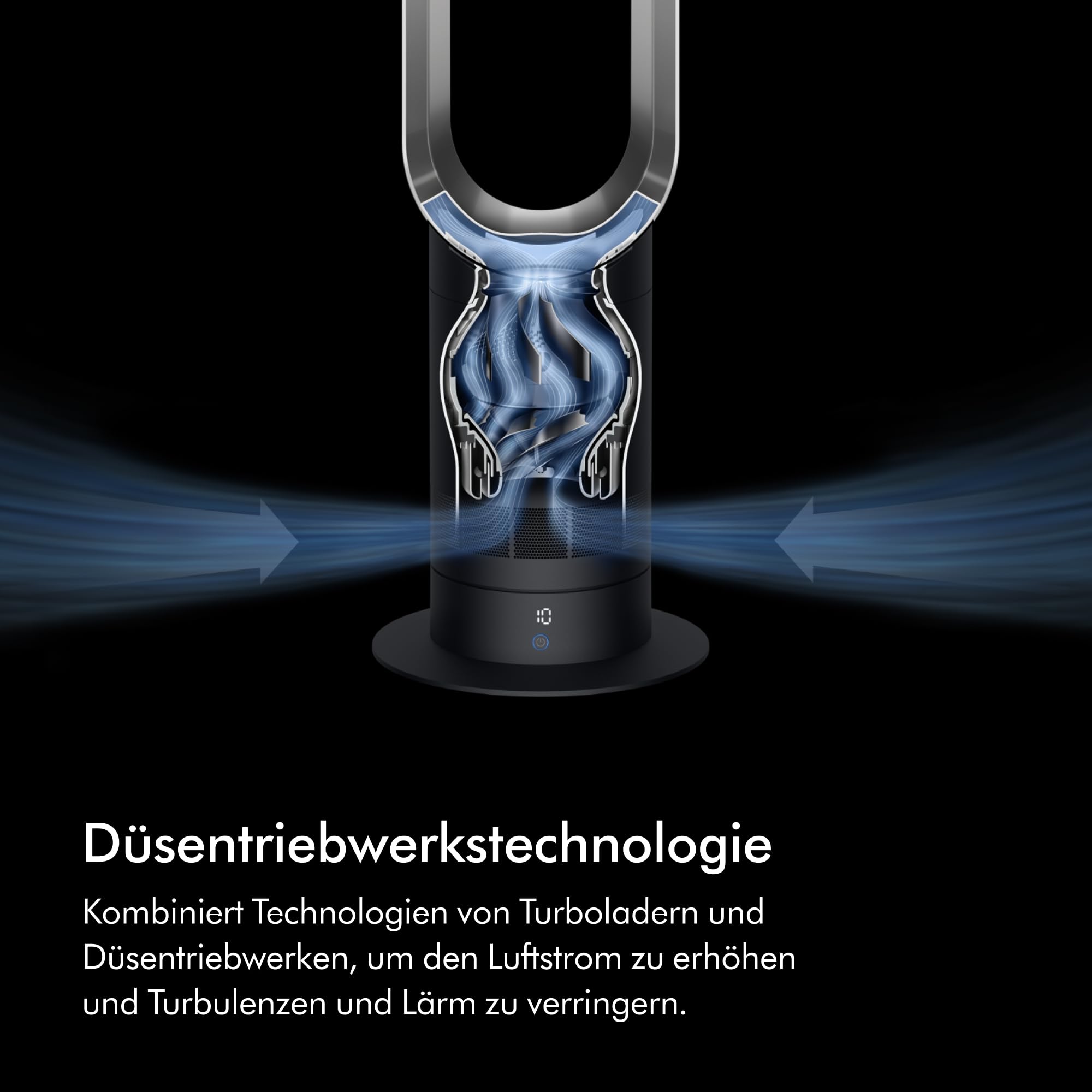 Dyson Cool AM07 Turmventilator – Leistungsstarke Air Multiplier Kühlung, 10 Geschwindigkeitsstufen, 70° Rotation, Fernbedienung