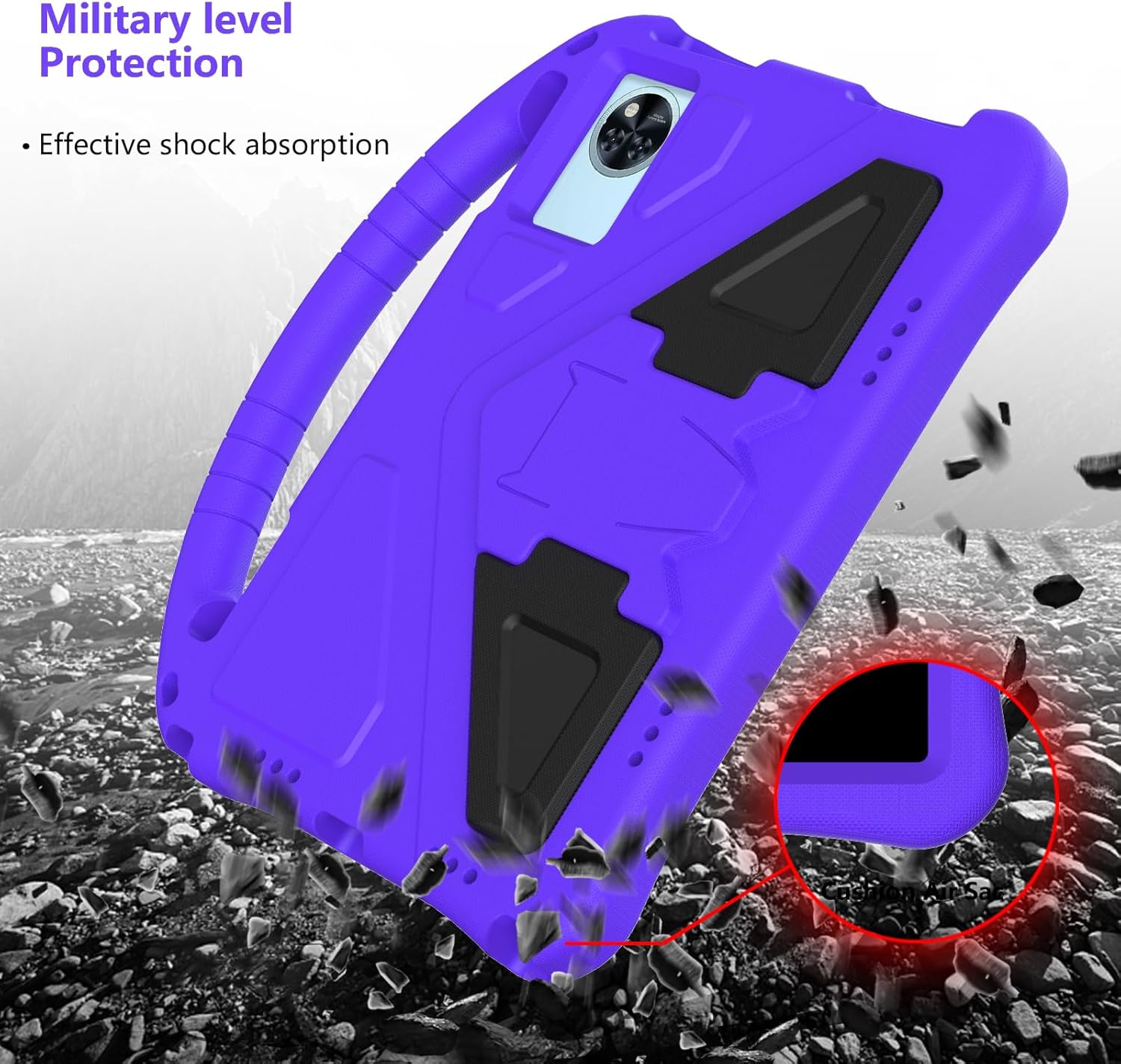 Kids Case Compatible with Umidigi G9 TAB 11"(2024), Lightweight EVA Shockproof Cover w/Stand Shoulder Strap Protective Cover(Purple)