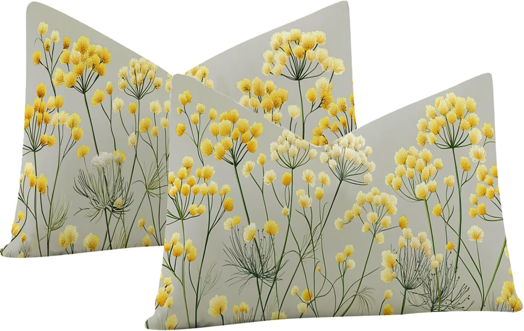 Housse de coussin douce 50x70 velours jaune pour canapé inconfortable