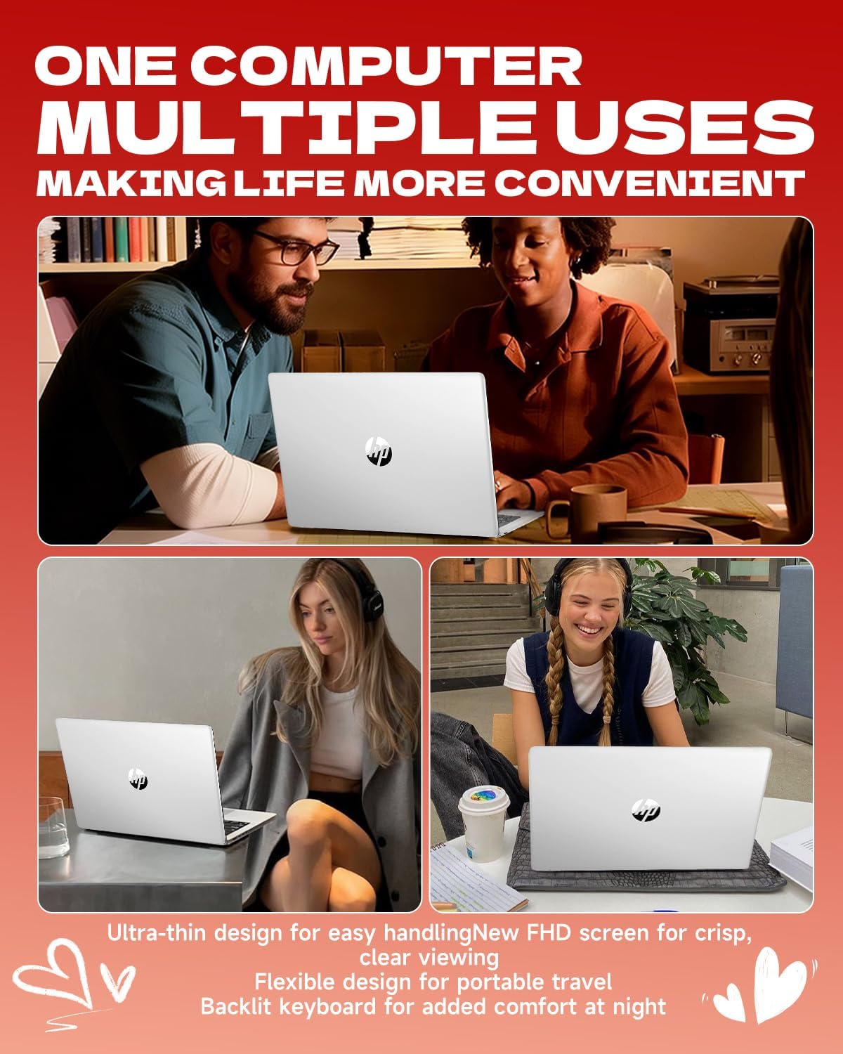 HP 2026 17.3 Flagship Laptop Computer for Business - Intel 10-Core i5 1334U (Up to 4.6 GHz), 16GB RAM, 512GB SSD, FHD+ (250 BrightView nits), Windows 11 Pro, Backlit KB, Fingerprint