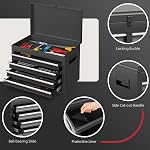 IRONMAX Rolling Tool Chest, 5-Drawer Lockable Tool Cabinet w/Adjustable Shelf & 4 Universal Wheels, 2 in 1 Detachable Tool Box Storage Organizer for Garage Workshop Repair Shop, Black