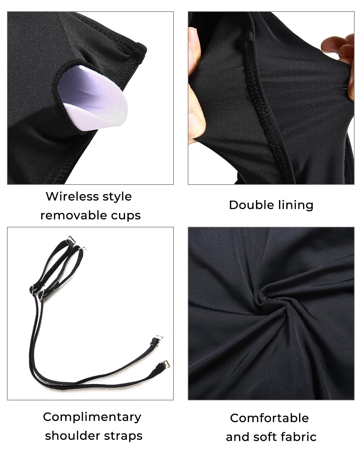 Aqua Eve Trägerloses Bikinioberteil für Damen, Bandeau-Badeoberteil, Tube-Top, Badeanzug-Oberteil