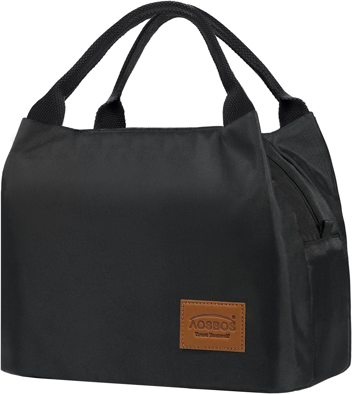 Aosbos Black Lunch Bag Women Insulated Lunch Box Men Adult Lunchbox Lunch Tote Reusable Meal Prep Container Bag Bento Box Cooler Bag for Work Office Picnic Loncheras Para Hombres Mujer