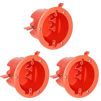 [ 3 Pack ] CLOUDY BAY Round Electrical Box، Old Work Junction Box، Ceiling Box، 18 Cubic Inches Pancake Box، UL Listed