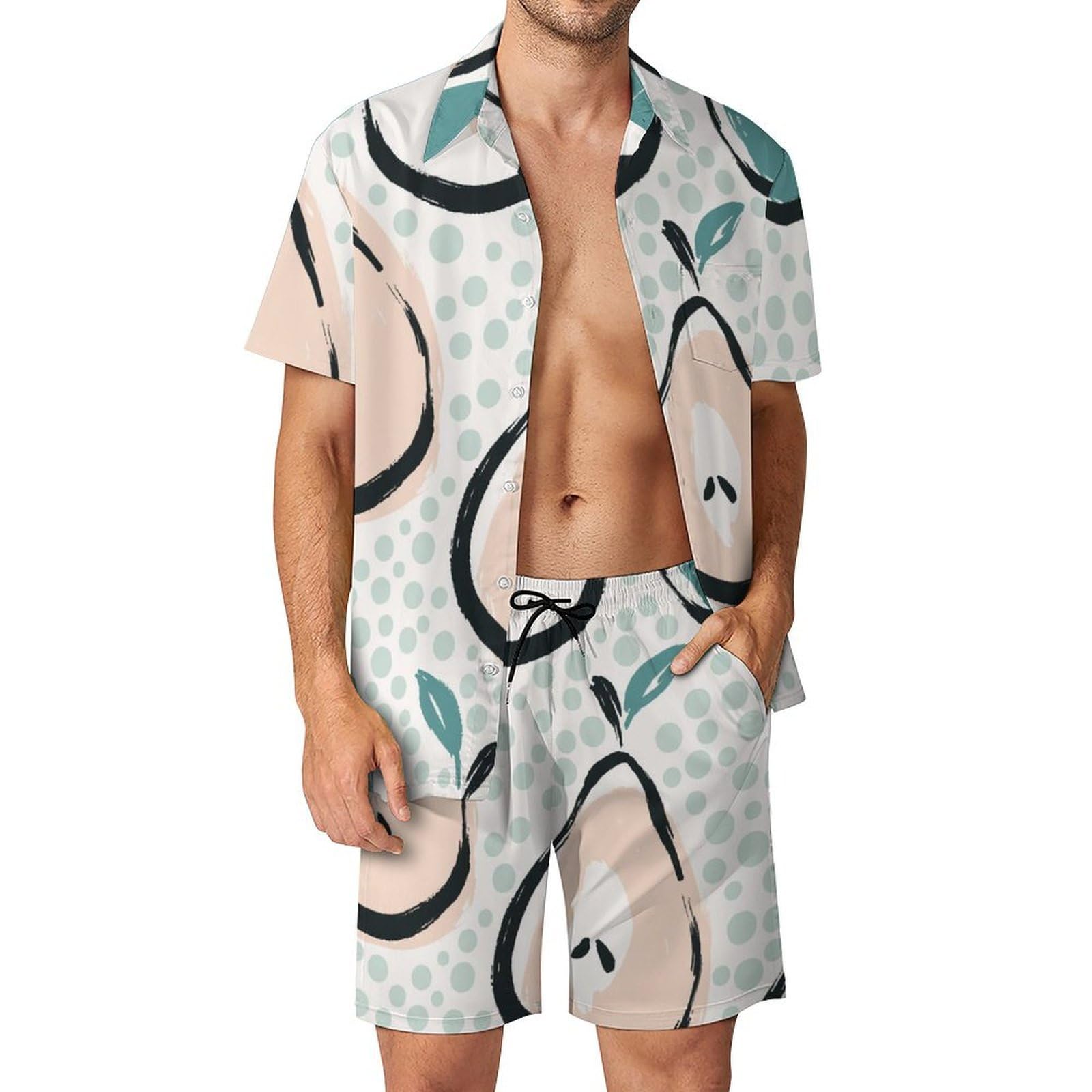 Chemise Hawaïenne Hommes Ensemble Fluide Anti Transpiration S - 8