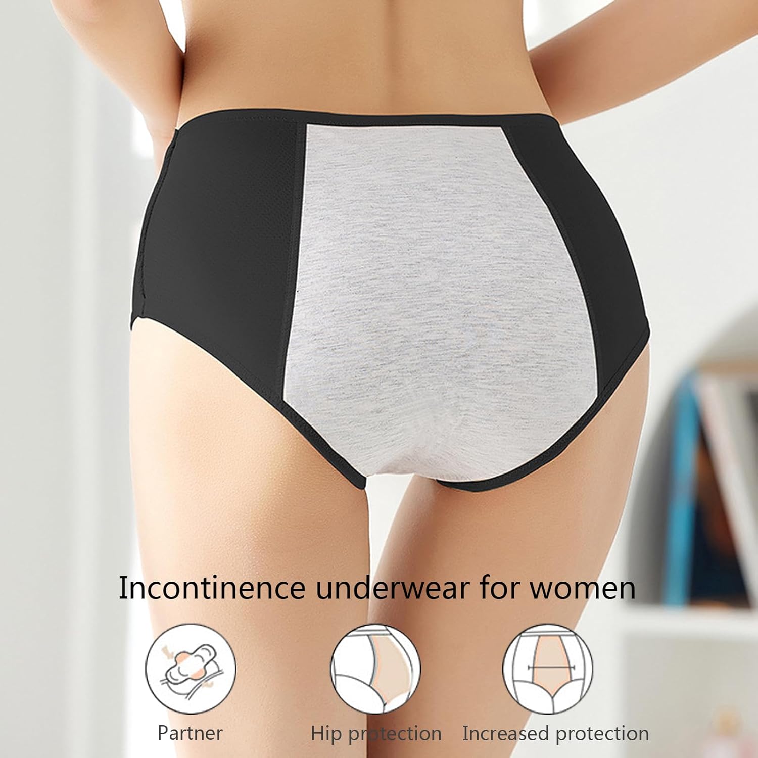Incontinence Underwear for Women, Plus Size Panties for Women Over 60, Incontinence Protective Briefs, 8Pcs,Multi Colored,XXL XX-Large Multi Colored