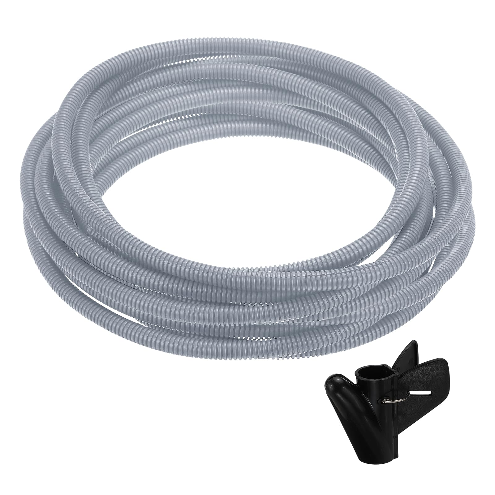 sourcing map Split Wire Loom Tubing 1/2"(12mm) ID 50FT(15m) with Installation Tool, Heat & Cold Resistant -40F to 257F Plastic Flexible Conduit Cord Protector for Electrical Wires Cable, Gray