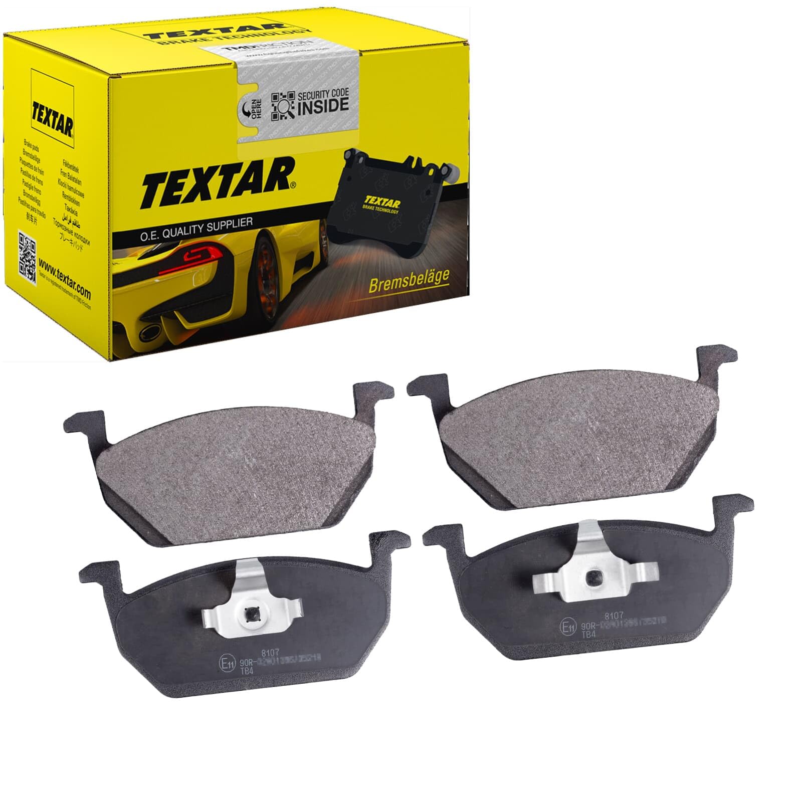 TEXTAR Juego de pastillas de freno Delantero no preparado para indicador de desgaste 2263101 Juego de pastillas de freno Compatible con SEAT Leon ST 5F8, VW Polo VI AW1, BZ1, AE1 T-Cross C11 | 2263101 para A1 Arona Ibiza Leon Kamiq