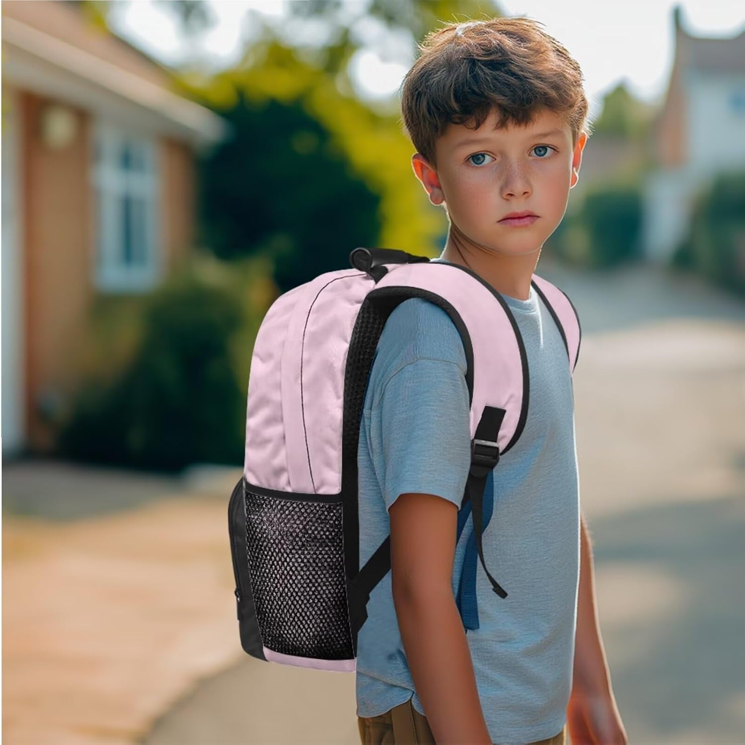 White Cat Backpack for Girls Kids Backpack with Lunch Box Water Bottle Holder with Strap and Zipper Pencil Case 4PCS Set Bookbag with Compartments for School 17 inch Elementary Preschool