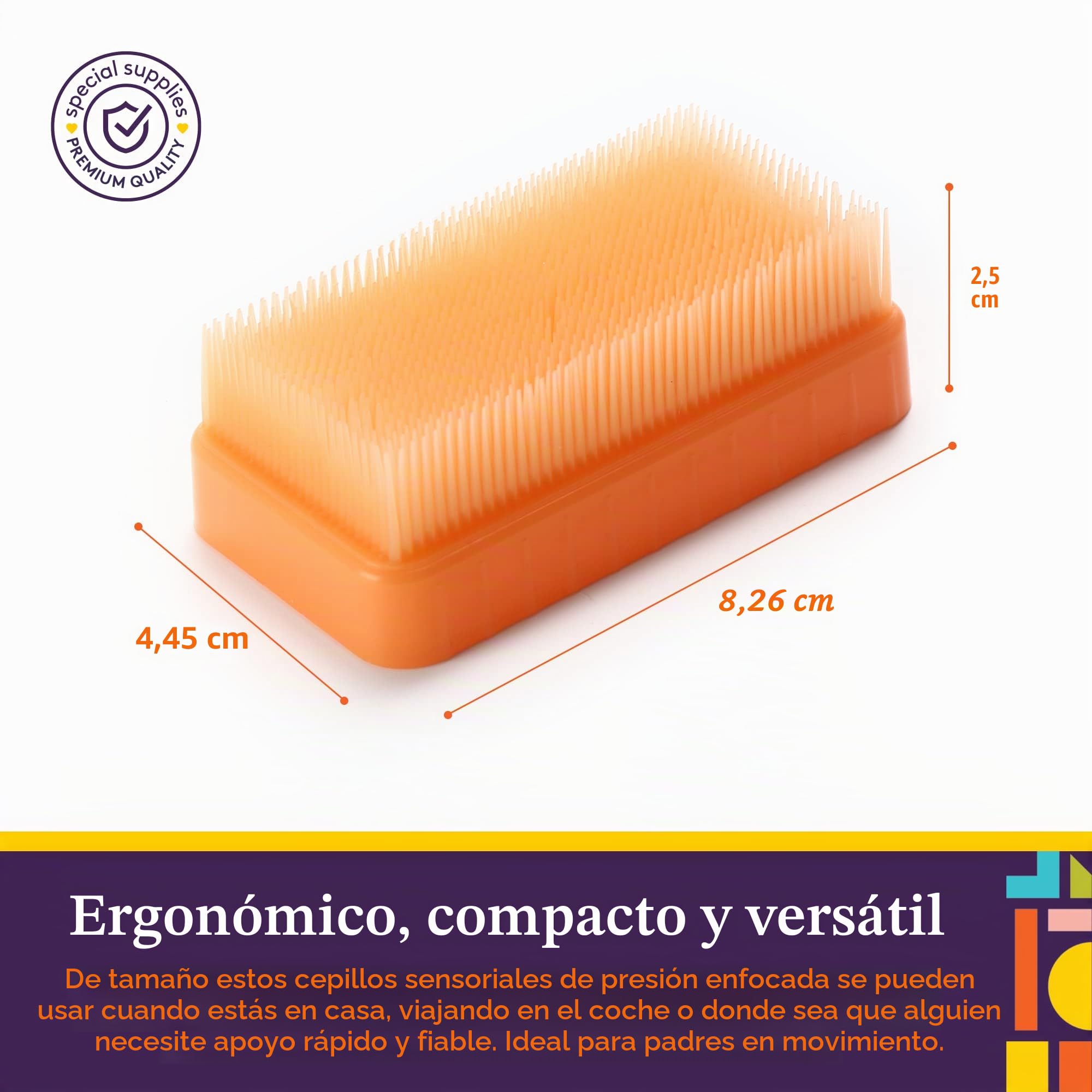 Special Supplies Cepillo sensorial para terapia terapéutica para cepillado ocupacional y sensorial, herramientas estimulantes y calmantes para niños y adultos, cerdas suaves y flexibles, sin látex