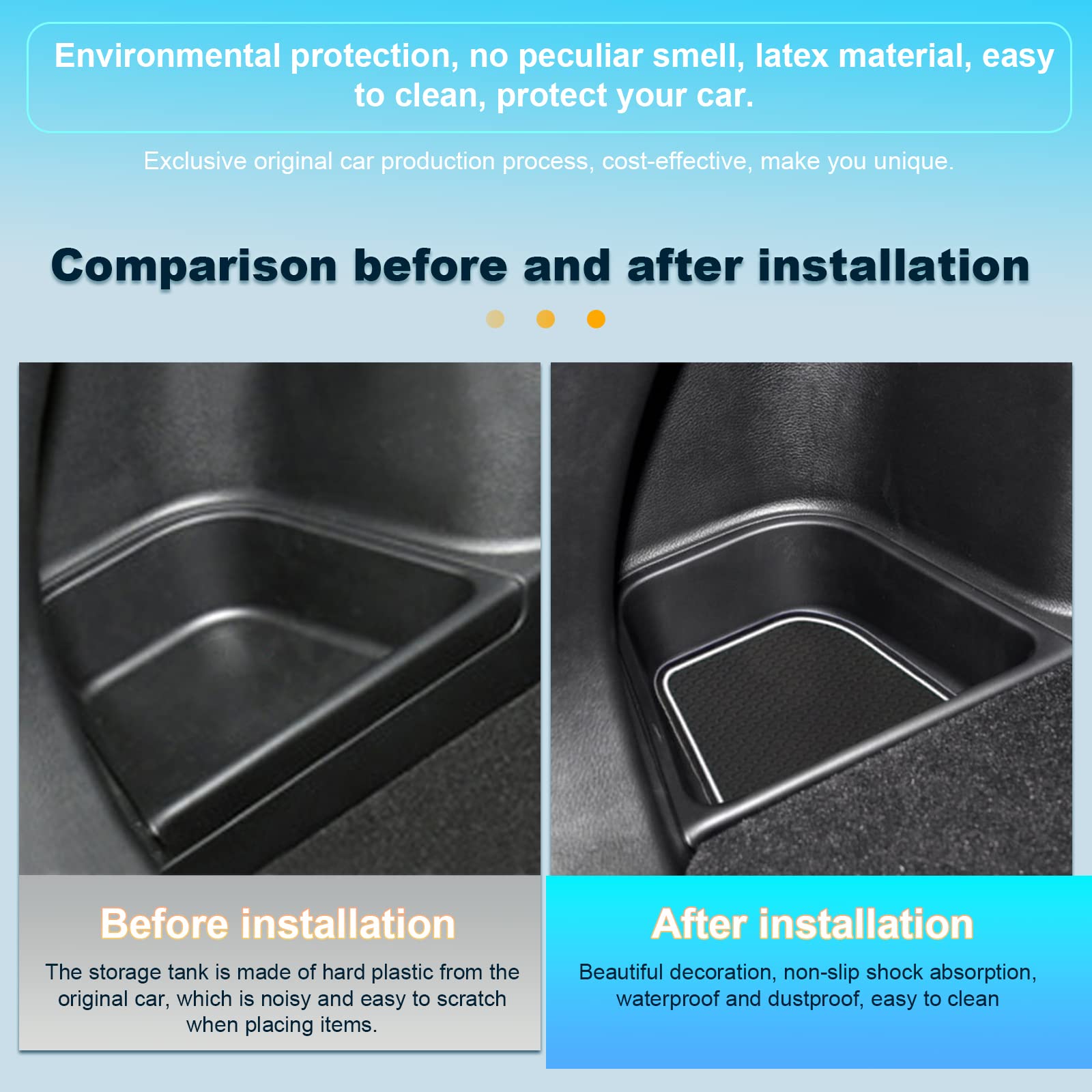 BIXUAN Compass 2024 Tappetini Antiscivolo per Compass 2021 Portabicchieri compatibile con Jeep Compass 2021 2022 2023 2024 Tappetino Gomma per Vano Interni Accessori