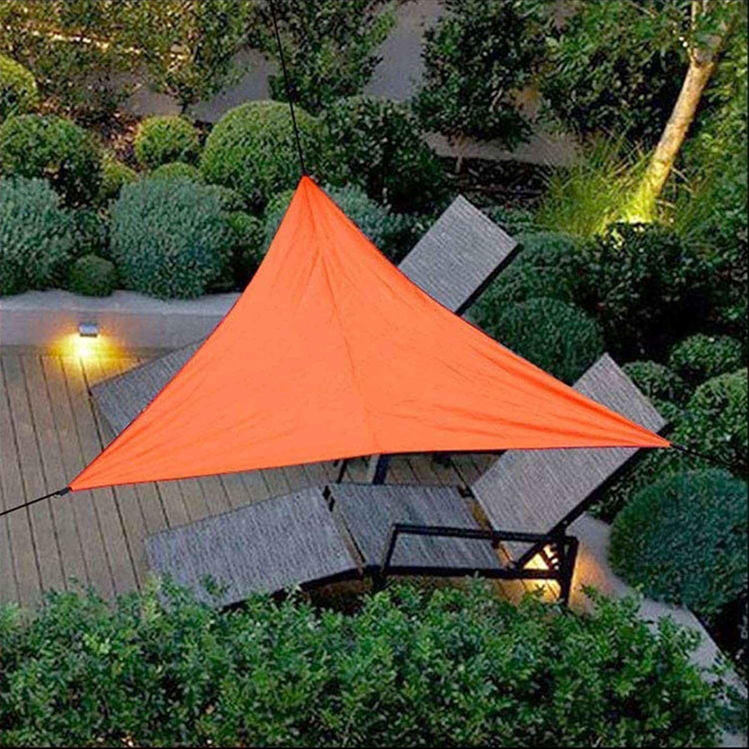 Asionper Triangle Sun Shade Sail Triangle Shade Cover with Silver Bottom, Reflex