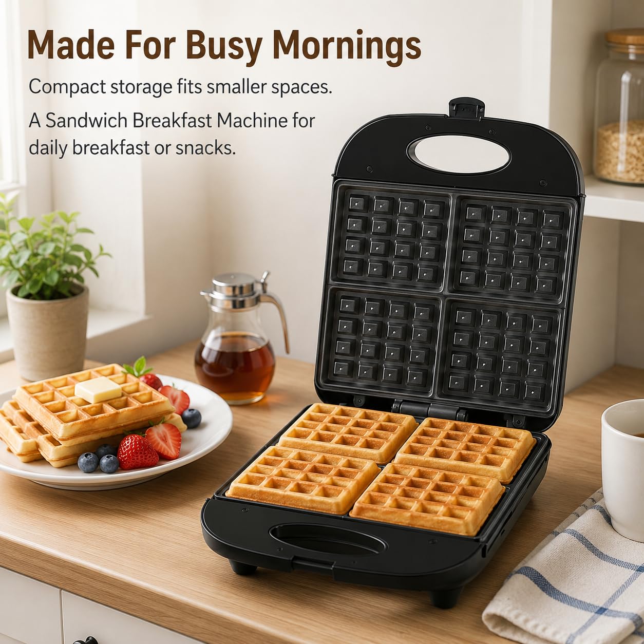 Macchina per alimenti leggeri per waffle muffin riscaldati entrambi lati