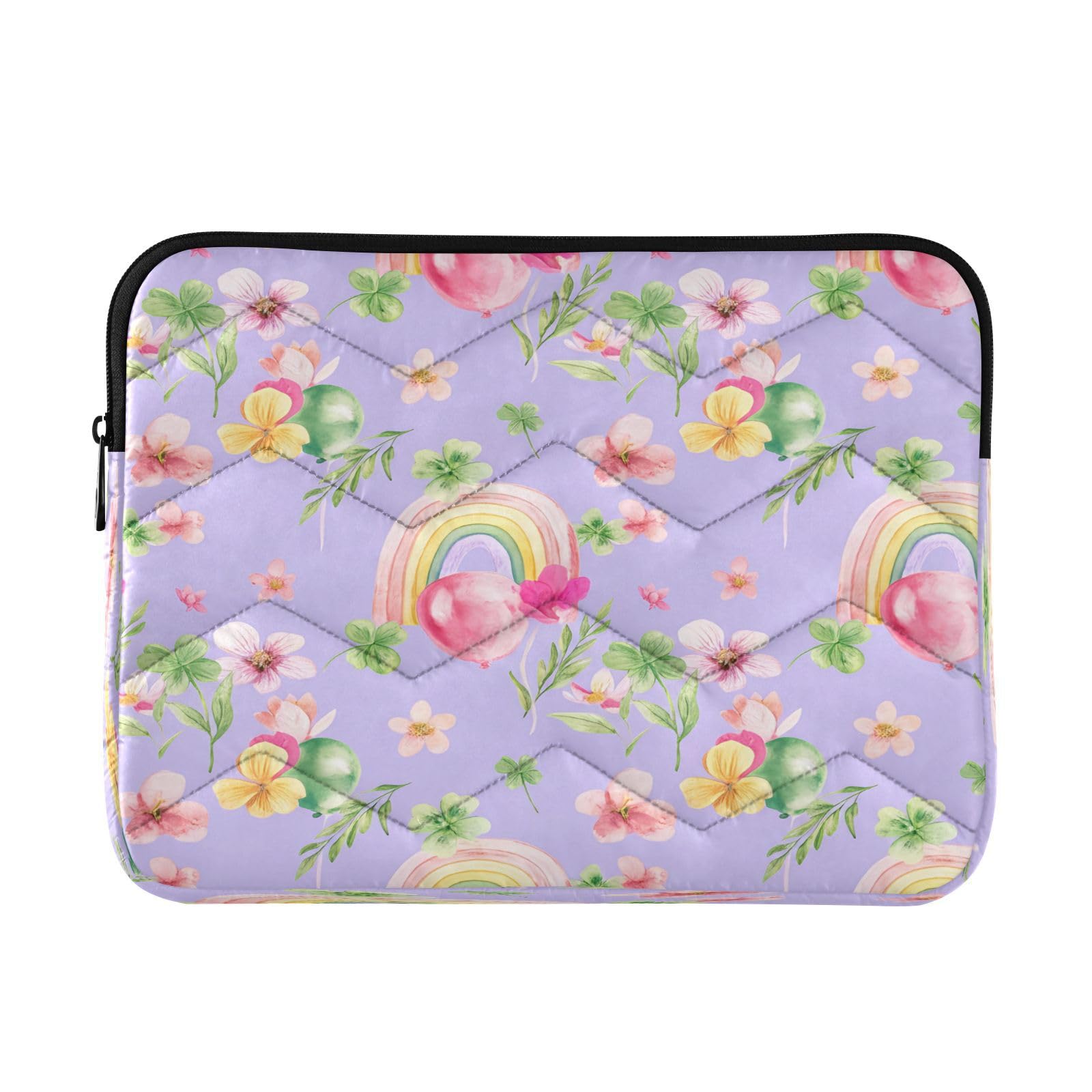 BOESI Watercolor Rainbow and Flower Laptop Inner Bag, Laptop Case, Computer Sleeve, Lightweight and Easy to Carry, Suitable for 13-14inch Laptops