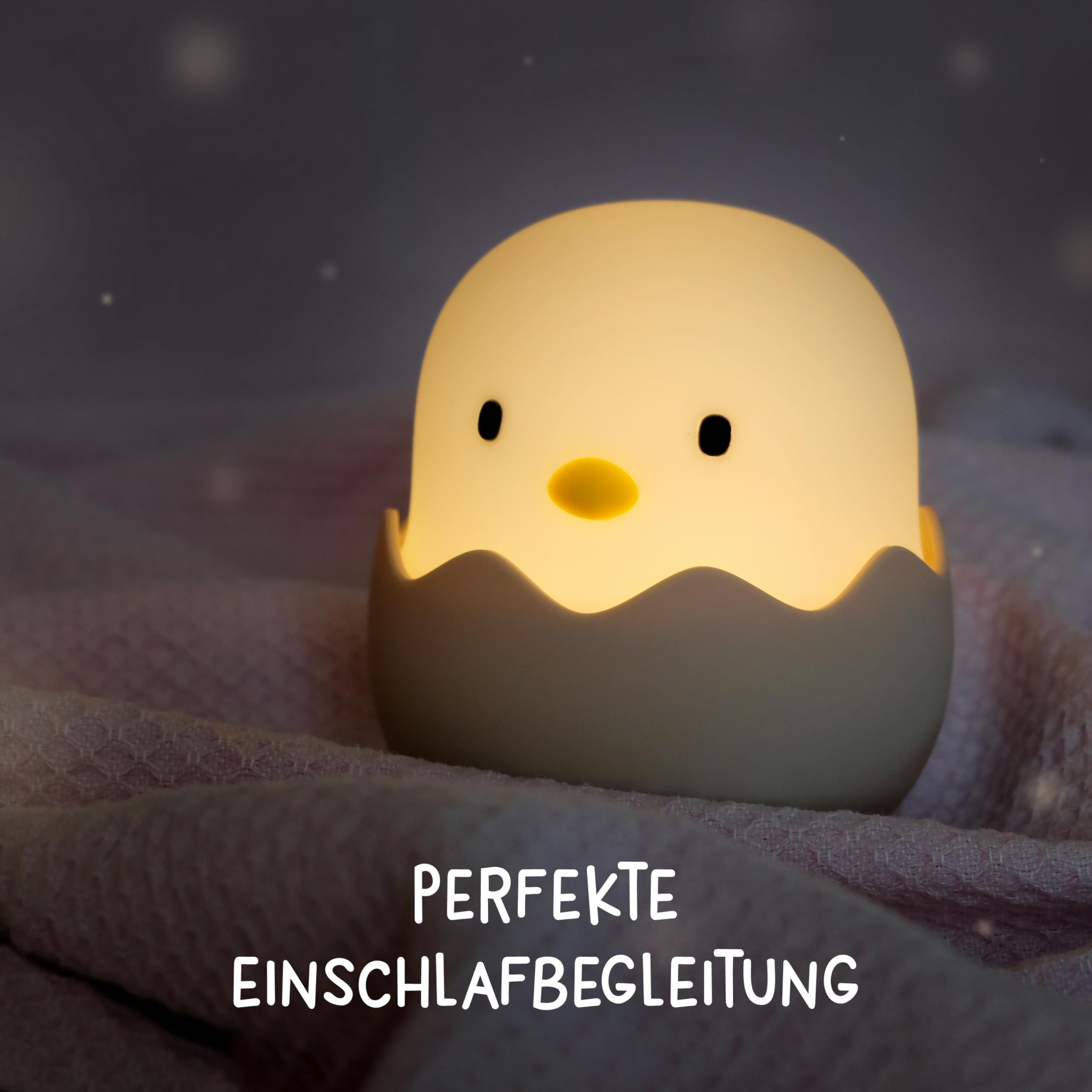 MegaLight LED Nachtlicht Kinder | Nachtlicht Baby ohne verschluckbare Kleinteile | Stilllicht dimmbar Touch | Nachtlampe USB Aufladung | Eggy Egg