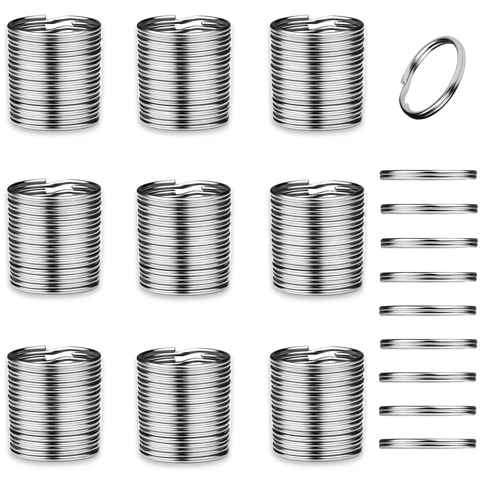 Photo 1 of 100pcs 15mm Key Ring Keychain Metal Silver Round Split Key Chains Rings Connectors for Home Car Dog Tag Office Ornaments Keys Attachment