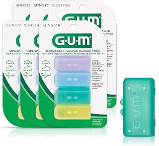 GUM Toothbrush Covers (24 Pack, 6x4) - Hygienic Ventilated Protection for Travel & Home Use