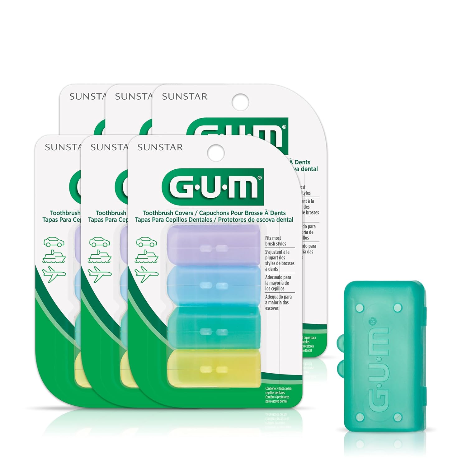 GUM Toothbrush Covers (24 Pack, 6x4) - Hygienic Ventilated Protection for Travel & Home Use