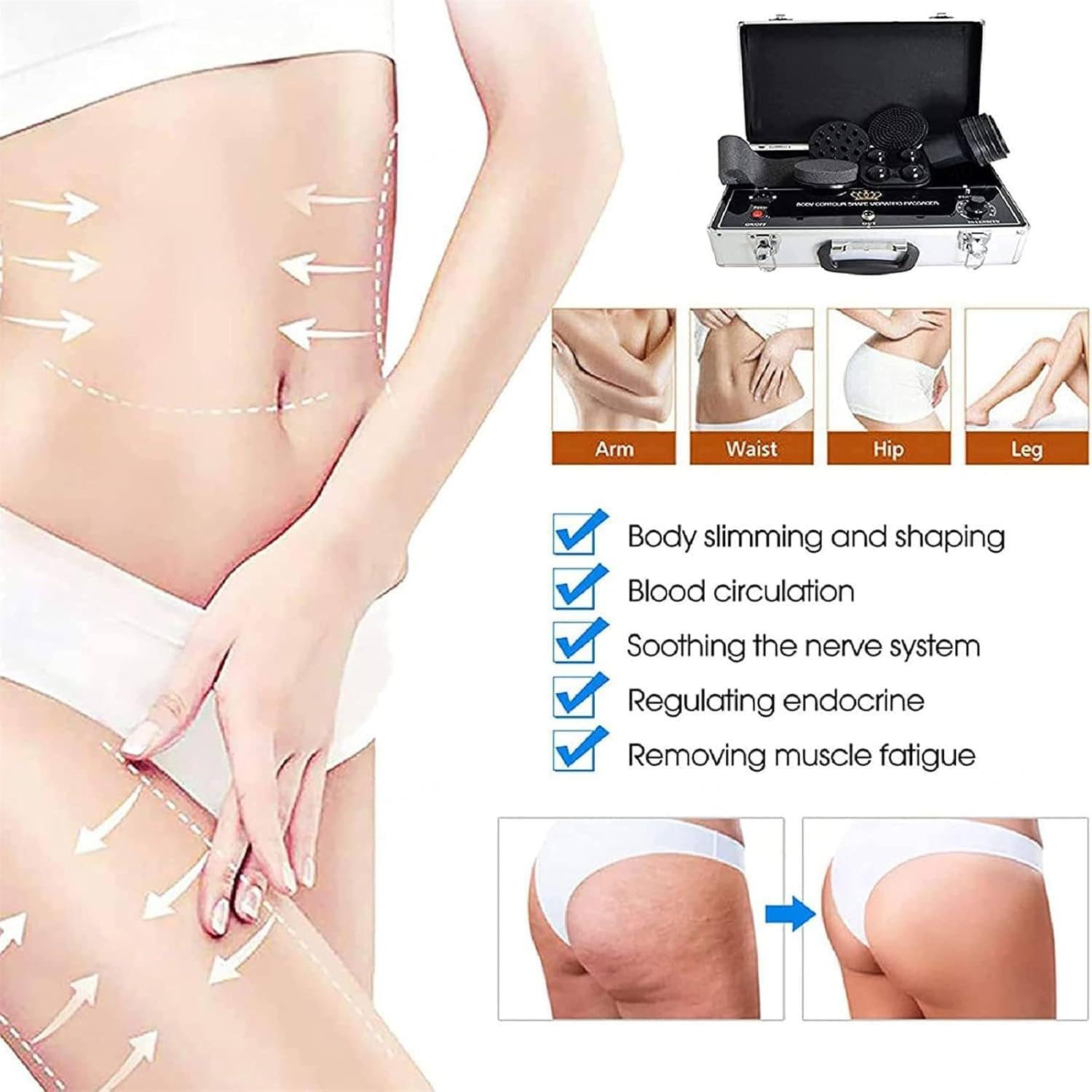 High Frequency G5 Elektryczny Full Body Shaper, Walizka Typu Wibracyjny Masażer Tłuszczu, Maszyna Do Pielęgnacji Ciała, Do Salonu Kosmetycznego Pielęgnacja Ciała w Domu