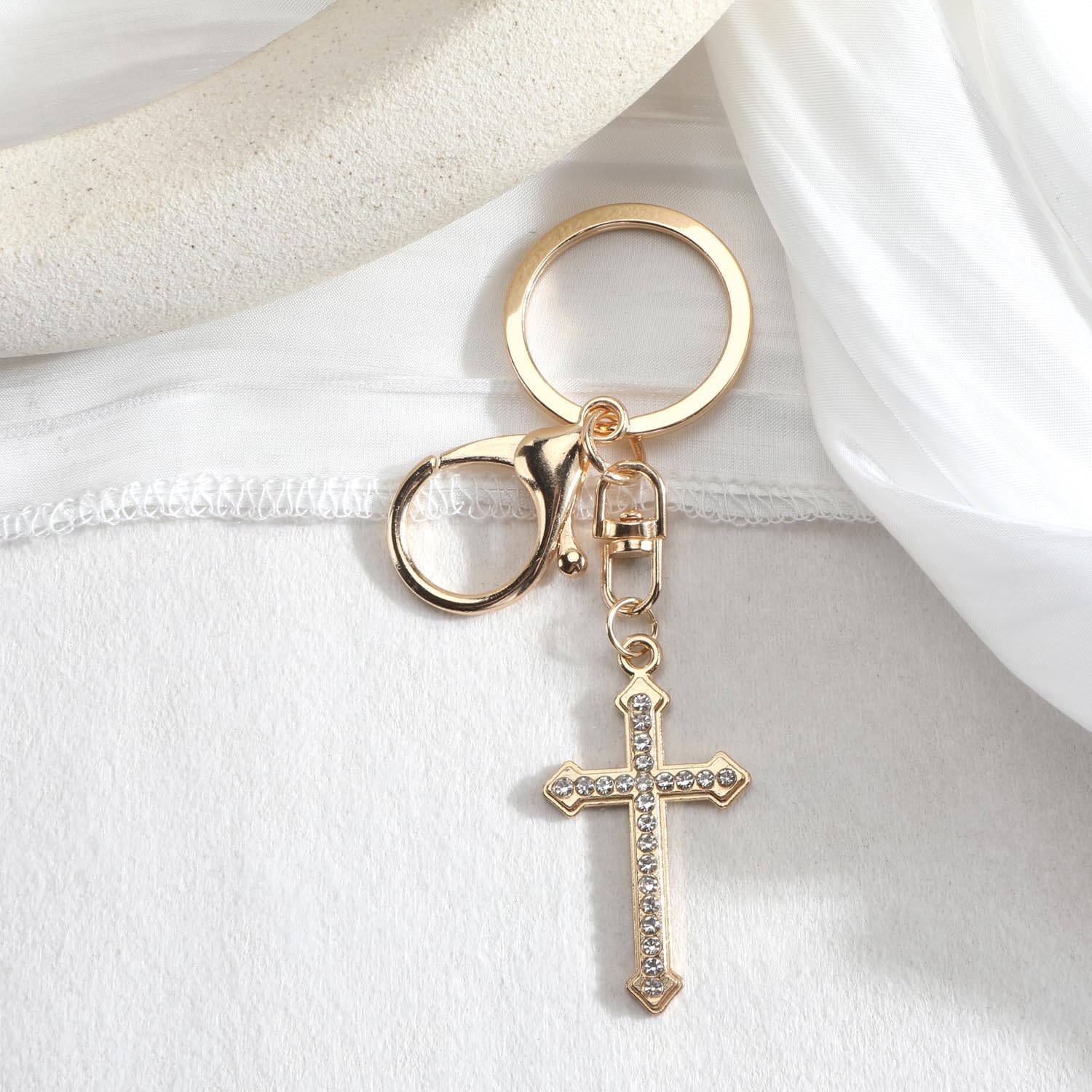 Cross Keychain for Women Christian Bible Keychain Bling Cross Keychains Rhinestone Keycharm Jesus Keycharms - Image 4