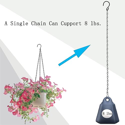 Miniatura 3 de Paquete de 12 cadenas colgantes con ganchos, colgadores de plantas de jardín de 19.7 pulgadas para jardineras, canastas, comederos de pájaros,