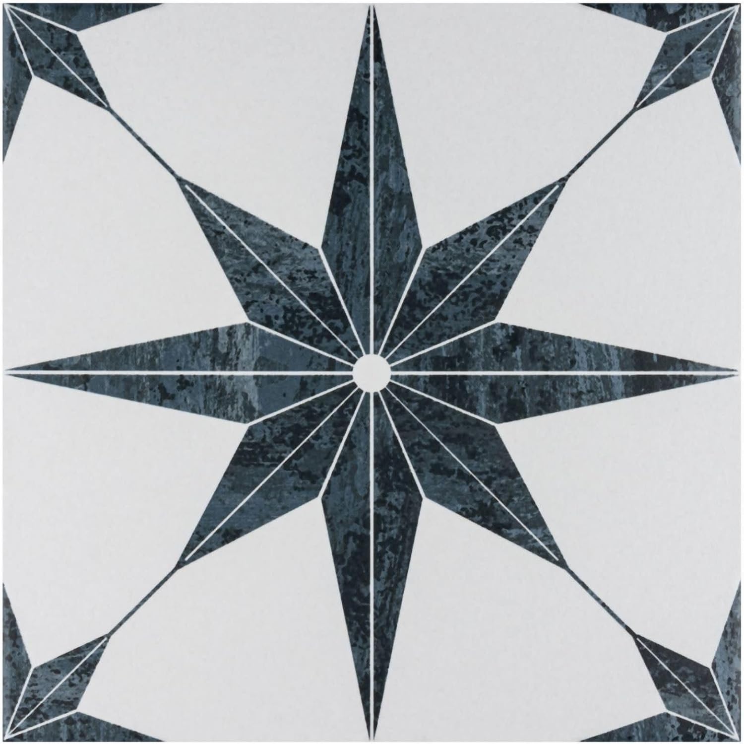 Cassis Stella Blue Porcelain Patterned Wall and Floor Tile