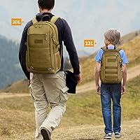 Vista 7 de HUNTVP Mochila táctica de 10L/20L/30L, mochila militar MOLLE, mochila de asalto táctica