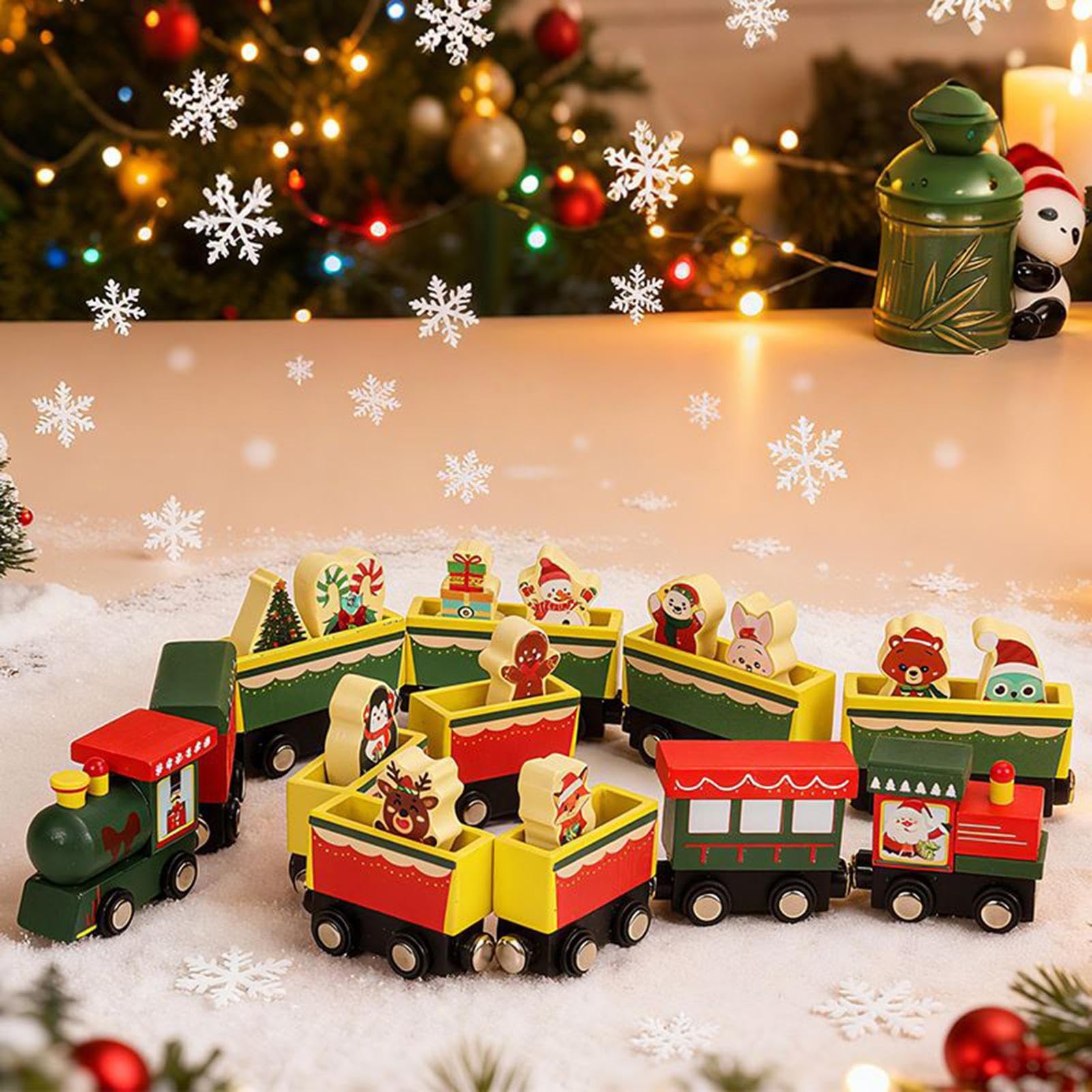 Genérico Juguete Tren Navideño para Bebés Decoración Navideña de Madera