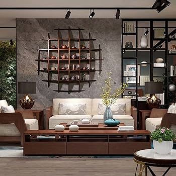 Amazon｜中国風珍品棚 壁掛け棚 珍品棚 飾り棚 香炉台 中国茶器 収納