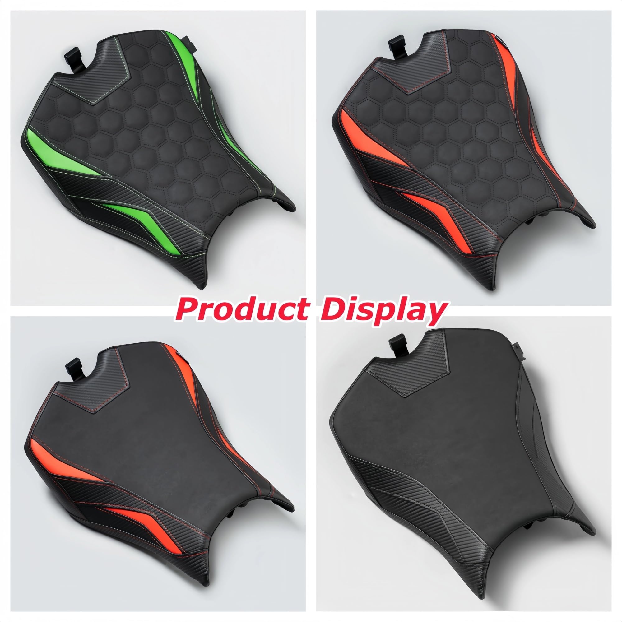 drążek Sissy z bagażnikiem Pasuje do Kawasaki Z 900 2025 Zestaw poduszek przednich tylnych siedzeń Poduszki siodłowe kierowcy pasażera(1 SET GREEN B)