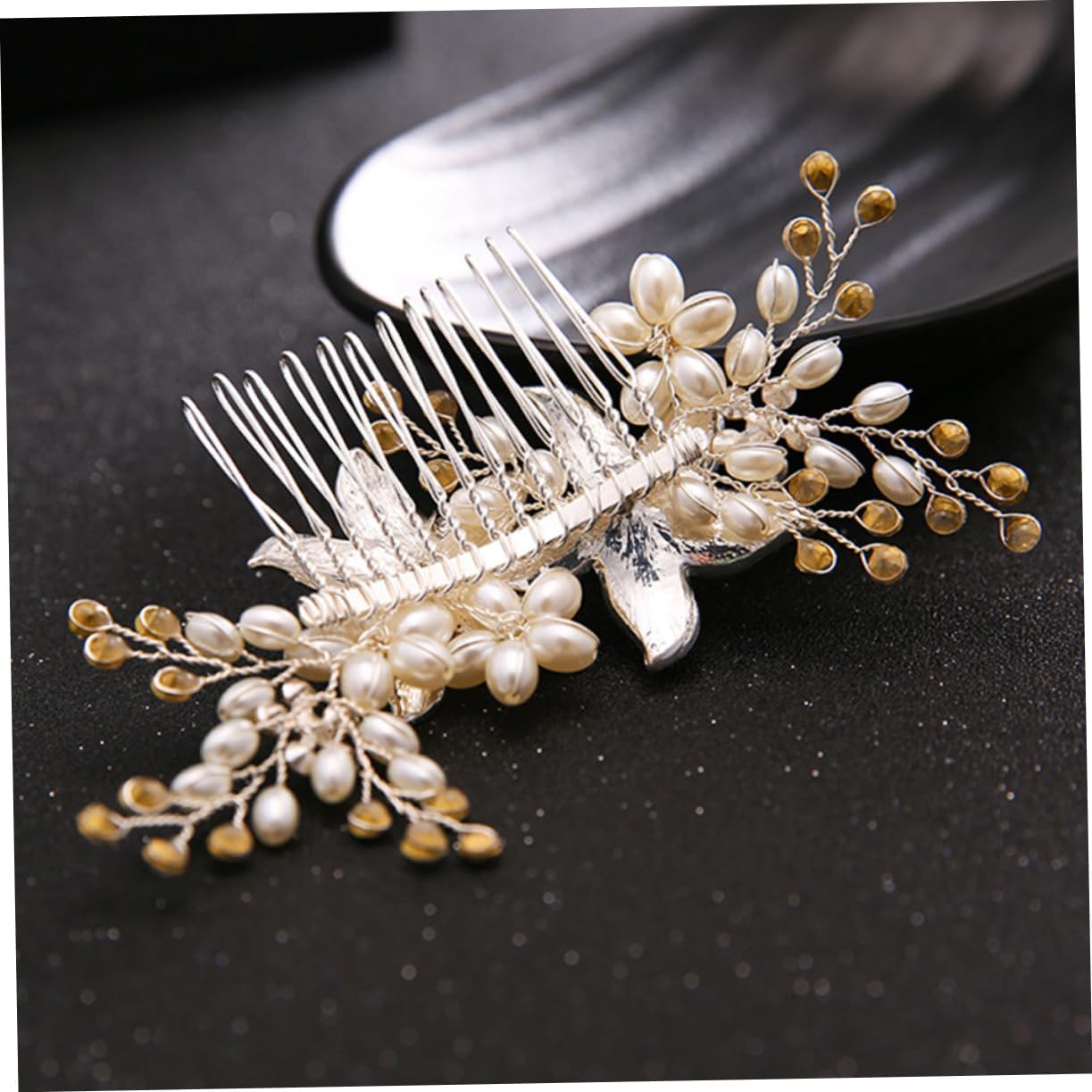 フローラルヘアーコームラインストーンヘアクリップサイドヘアコームブライダルヘアコーム装飾女性用ヘアコームウェディングヘアコームメタル