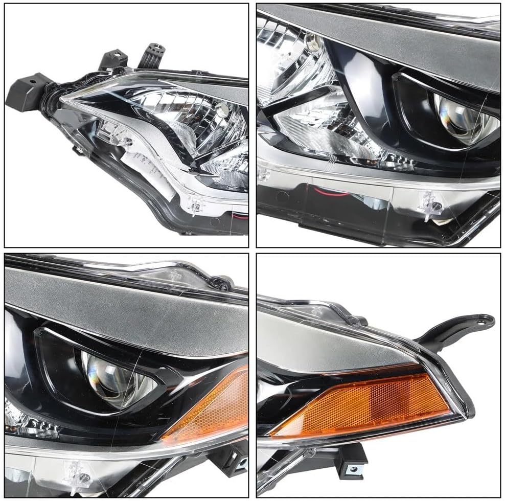 Pair Headlights Assembly Set For 2014 2015 2016 Toyota Corolla Base CE C LE L S Sedan Replacement Front Headlamps Chrome Housing Clear Lens Passenger and Driver Side TO2502216 TO2503216(LH&RH)