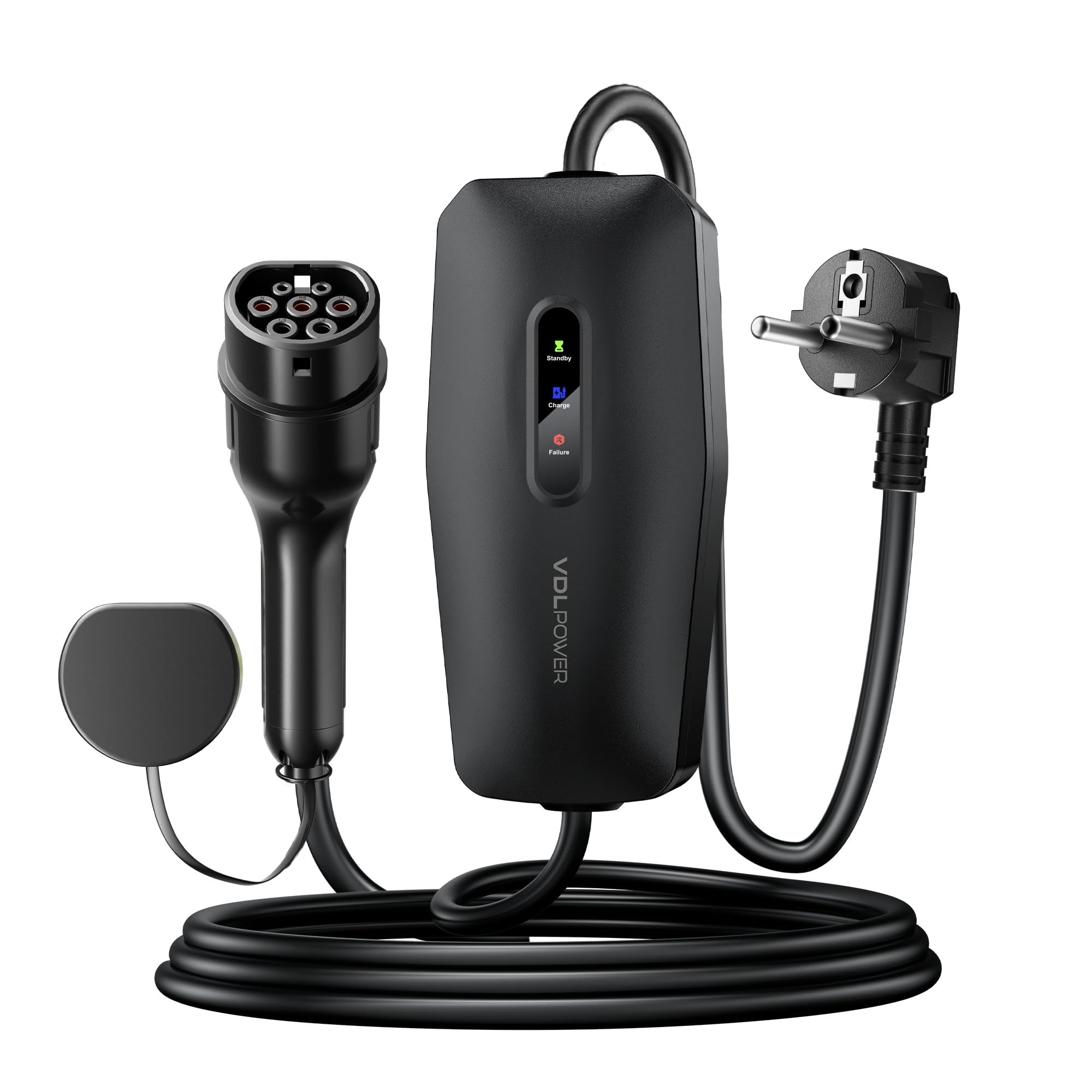 Ladekabel Typ 2, 3.68KW 10M Ladekabel Elektroauto, 16A EV Ladegerät, Typ 2 für Elektrofahrzeuge mit Einphasigem EU-Schuko, IP65 Kompatibel mit Model Y/3, XC60, ID.3, ID.4 (10, Meter)