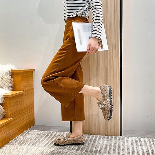 Amazon | [XYJP] ローファー レディース ぺたんこ靴 ファーモカシン 甲