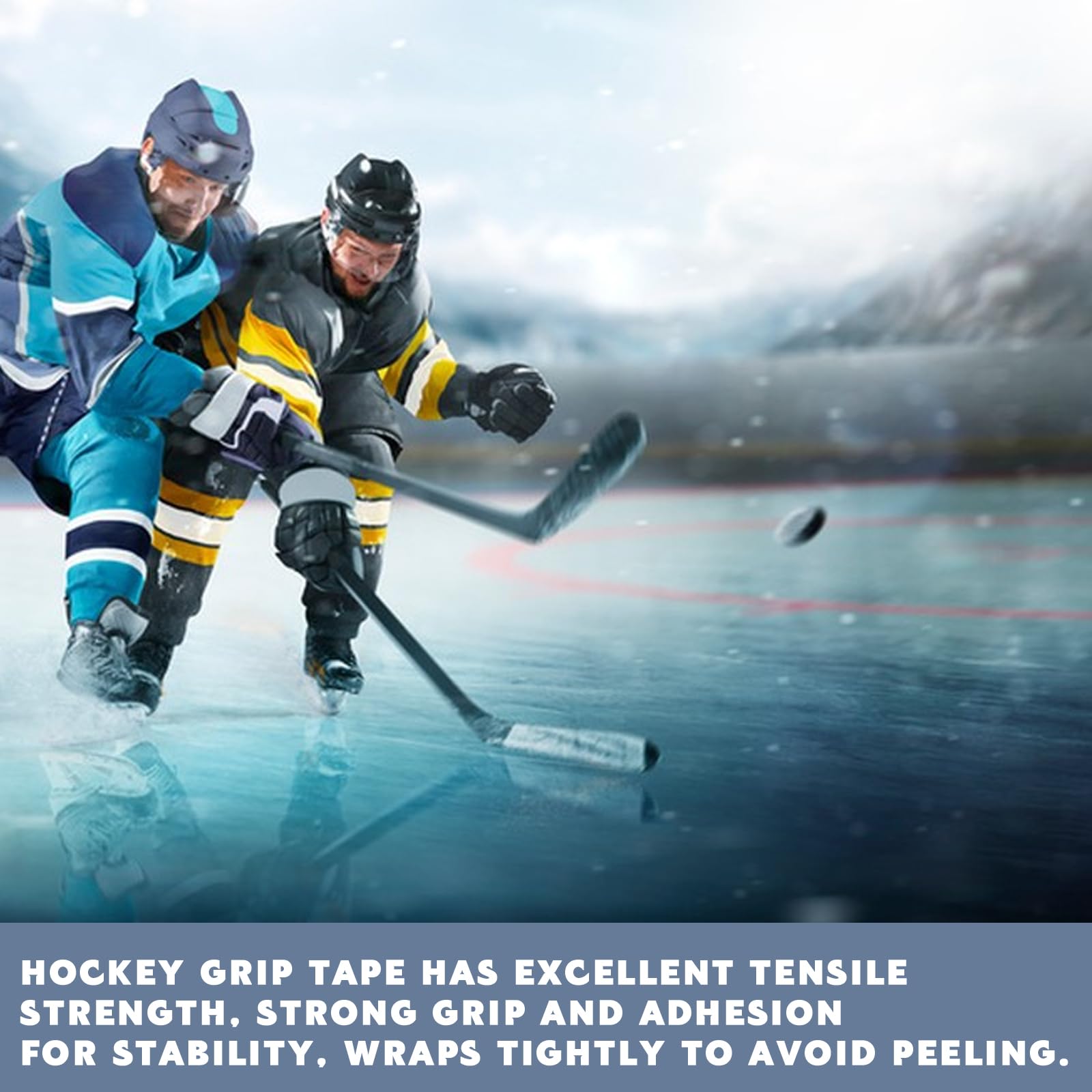 2 Rouleaux Ruban de Hockey Adhésif 25m x 25mm Tape Hockey sur Glace Ruban de Bâton de Hockey Antidérapant Tape Crosse de Hockey pour Raquette Tennis, Badminton (Noir, Blanc)