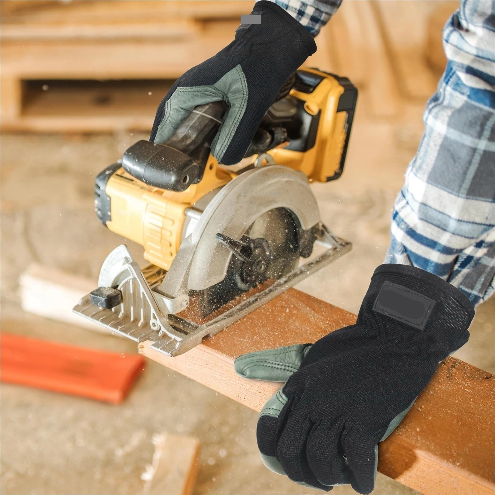 Guantes De Trabajo De Invierno Guantes de Cuero for jardinería, Guantes de Trabajo utilitarios for mecánicos, construcción, Conductores, diseño Transpirable de destreza para Jardín, Granja(XL)
