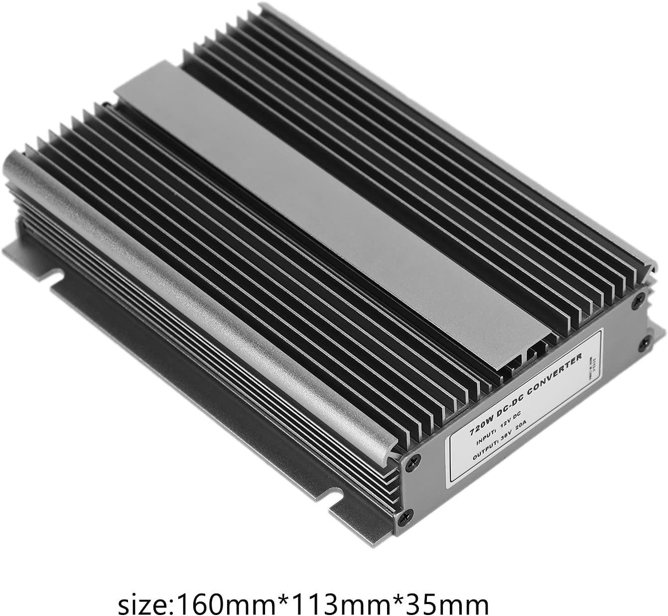 Areyourshop 12V to 36V 20A Step-Up Power Supply Converter Regulator for Car, Waterproof Aluminum 20A DC-DC 12V Step Up to 36V Power Supply Converter