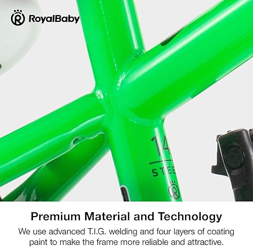 Miniatura 4 de RoyalBaby Kids Bike Freestyle Classic & EZ Balance Pedal Switchable Bicycle, 12 14 16 18 Inch, 3-10 Years Toddler to Big Kids Verde
