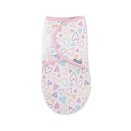 SwaddleMe by Ingenuity Original Swaddle, 100% Cotton, Improves Sleep & Calms Startle Reflex, 0-3 Months, 1.0 TOG, 2-Pack, Baby Swaddle Blanket - I Heart You