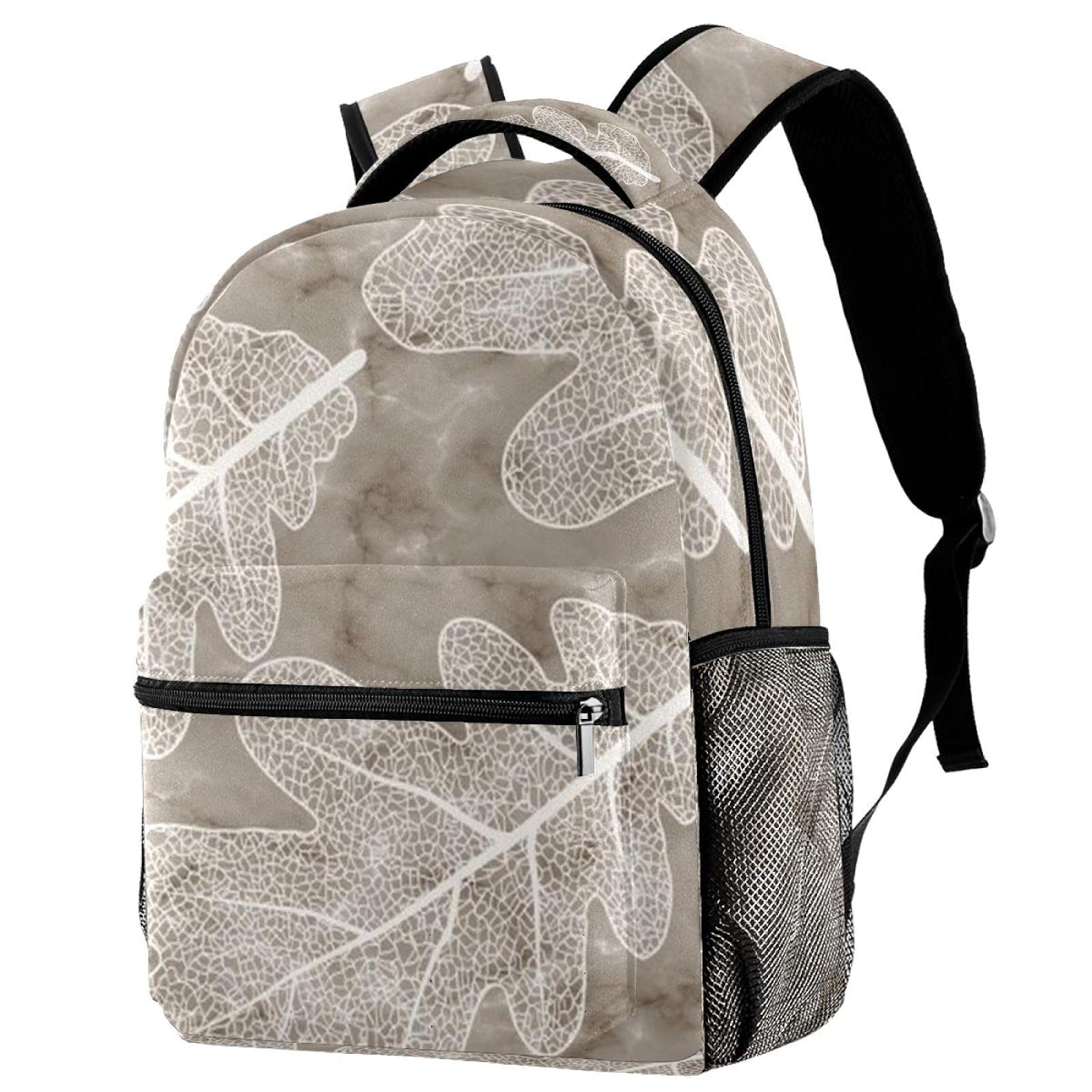 Sac à dos décontracté pour femme grand format imprimé feuilles multicolore 9