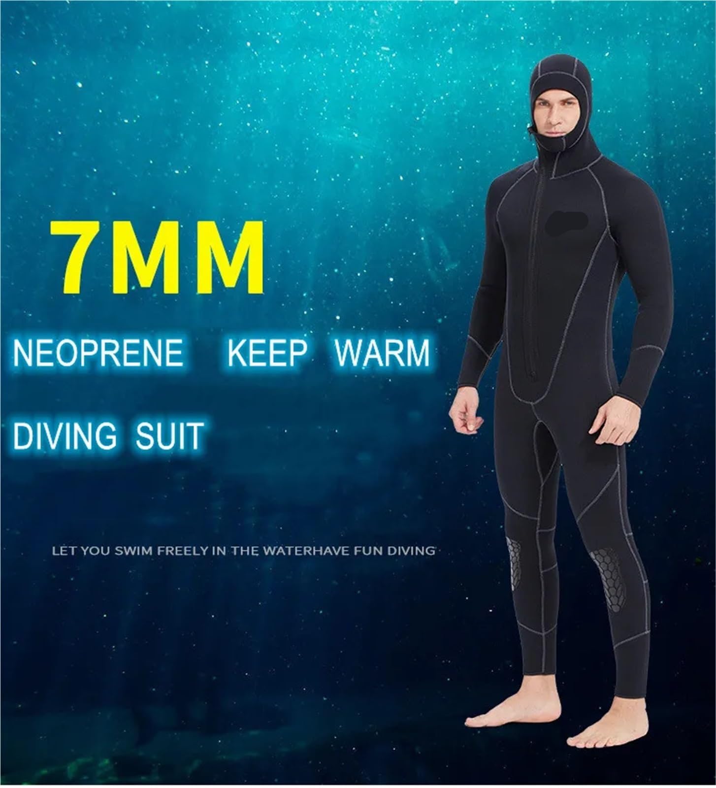 Traje de Buceo Traje de Neopreno 7MM for Adultos for Mantener el Calor, Traje Buceo Cuerpo Completo con Capucha, Surf, Caza submarina, natación