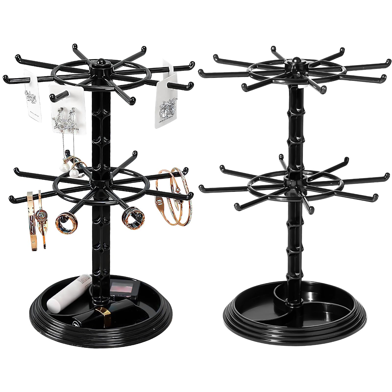 Support collier plastique noir rotatif pour ne plus jamais emmêler vos bijoux