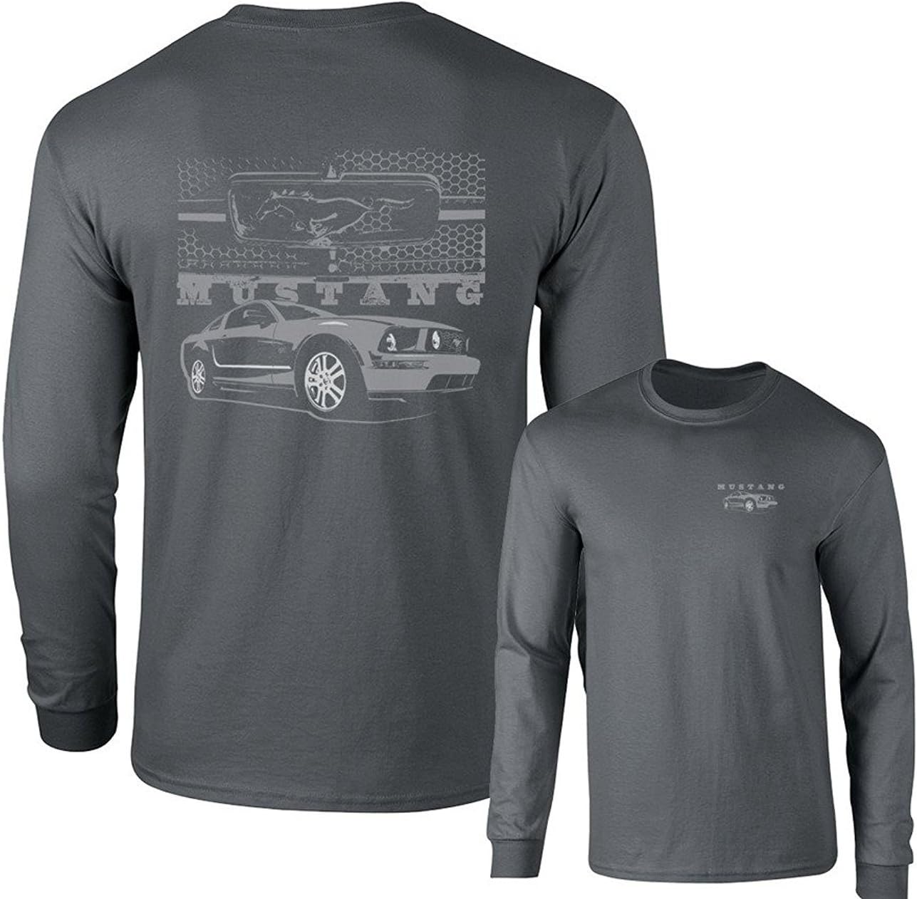Mustang Pony Grill with Ford CAR Long Sleeve T-Shirt F&B