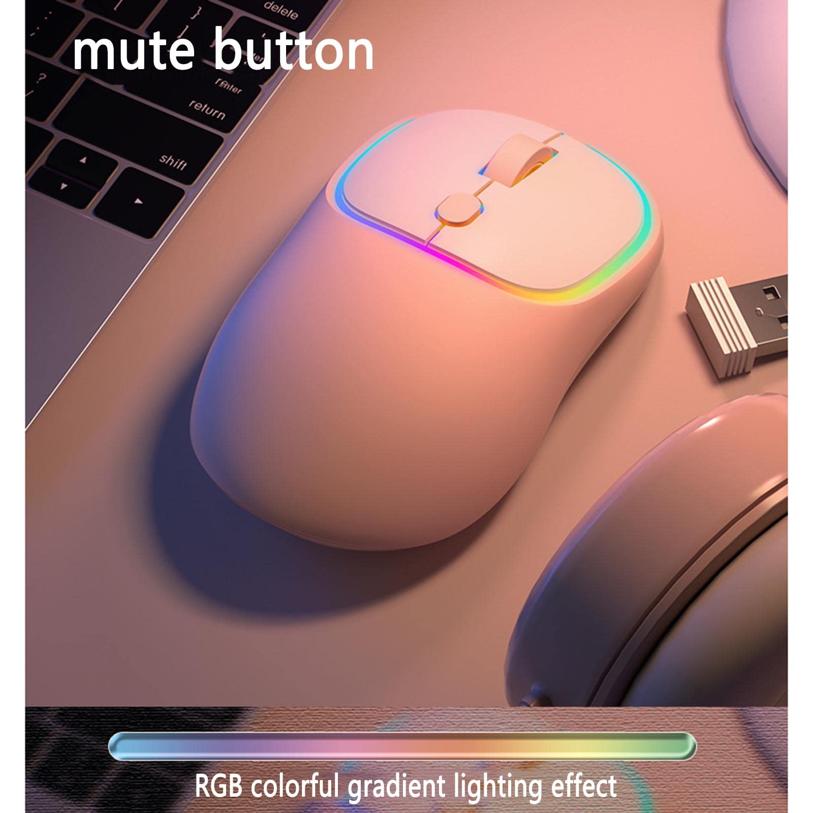 Mysz Mysz bezprzewodowa Mysz komputerowa do laptopa Mysz USB do gier Bluetooth Ergonomiczna mysz Urządzenie wskazujące Fotoelektryczny typ c z możliwością ładowania 2,4 GHz(Green)