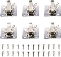 Vista 1 de 6 piezas Yootones Square Jack placa de salida de guitarra bajo Jack Socket compatible con piezas de guitarra eléctrica accesorios (plateado)