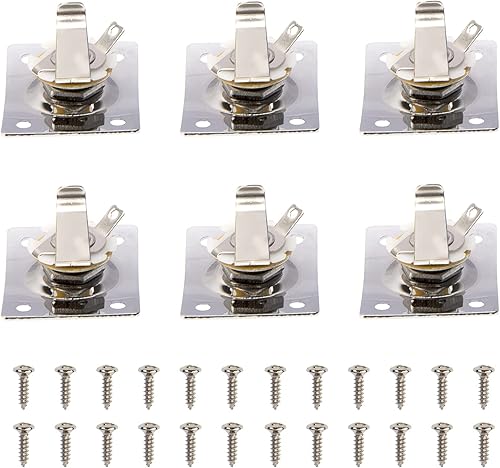 6 piezas Yootones Square Jack placa de salida de guitarra bajo Jack Socket compatible con piezas de guitarra eléctrica accesorios (plateado)